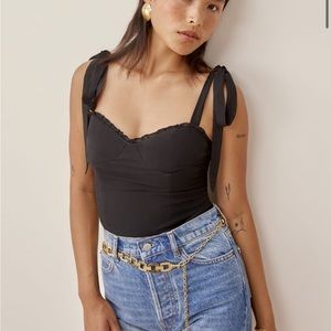 Reformation Blanca Top in Black